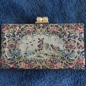 Adorable Vintage Windmill Tapestry Clutch Purse